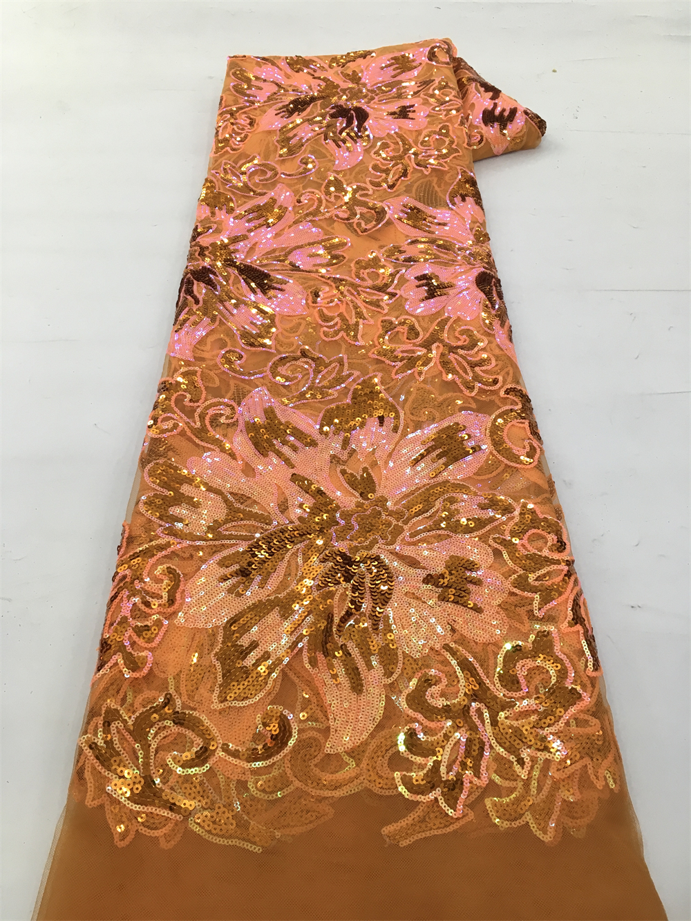 African Sequins Net Lace Fabri - مراجعة Wedding Dress Supply وسعره