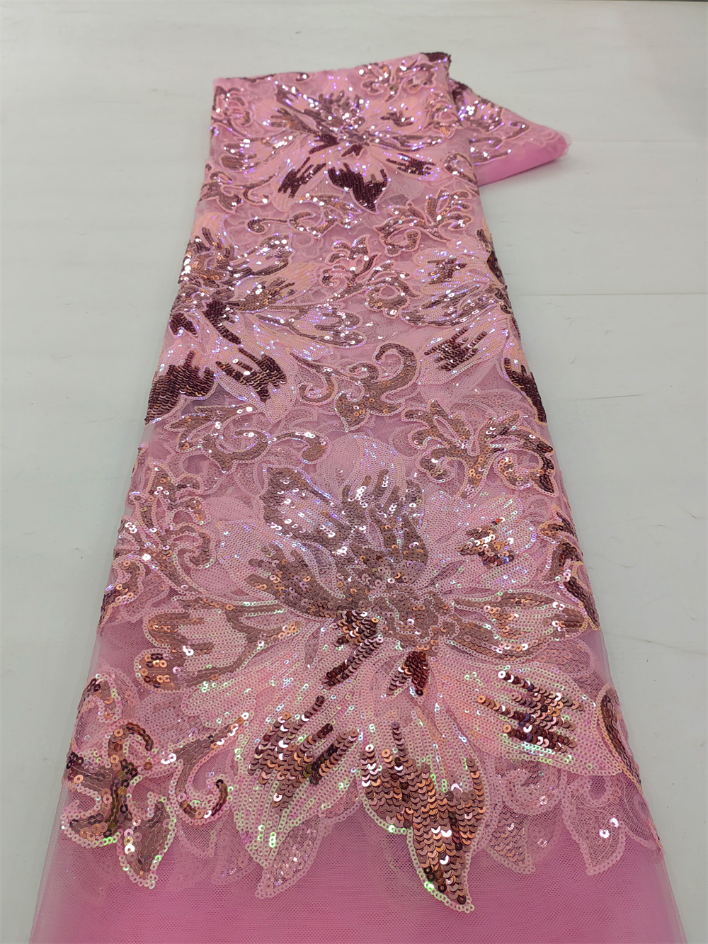 African Sequins Net Lace Fabri - مراجعة Wedding Dress Supply وسعره